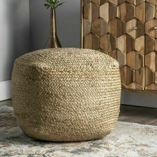 Pouf natural jute cover home - natural,