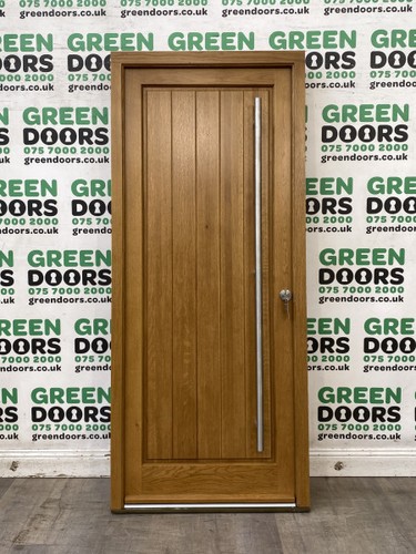 Solid oak front door back - oak,