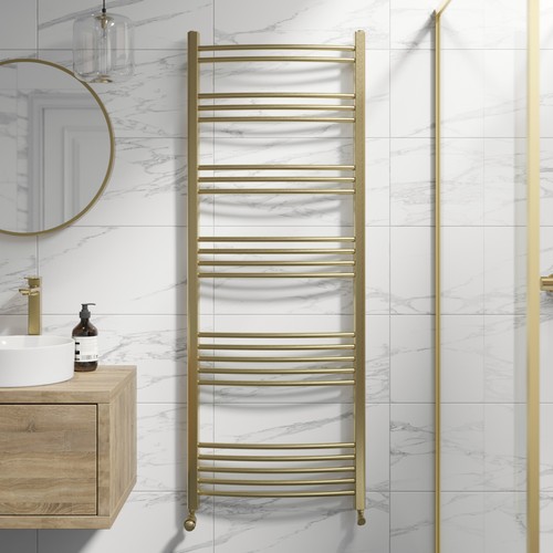 Curved heated towel rail - curved,