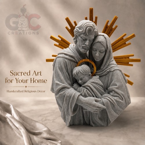 Holy family religious statue - holy,