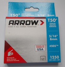 Arrow T50 Staples 8mm, Pack of