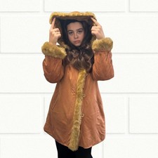 Vintage Orange Faux Fur