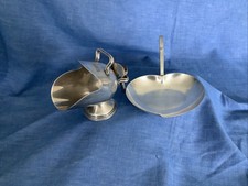 Vintage Silver Plated Sugar Scuttle With Scoop & 3 Crowns Leaf Plate/Dish