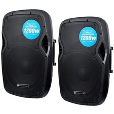 Evolution Audio RZ15A V3 15" 1200W Two Way Active DJ Disco PA Stage Speaker PAIR