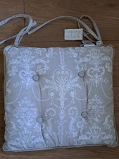BNWT Laura Ashley Josette Seat Pad Cushion Dove Grey Floral 40 X 40cms
