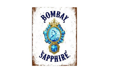Bombay sapphire gin sign metal - sapphire,