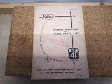 Villiers Engine Mk4f 98cc Operating Instructions And Illustrated Parts List