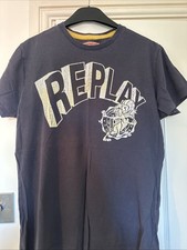 Replay Men’s T-shirt In Blue Size M