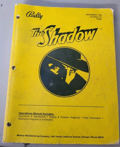 Bally the shadow pinball - bally,
