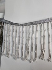 1 yard sliver / clear Beaded