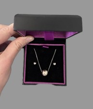 H Samuel 925 Silver Necklace and Earring Set