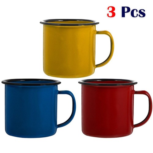 3pcs enamel camping mugs - 3pcs,