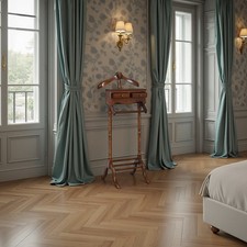 Gentlemans Valet  Stand - Solid Mahogany Wood- Chestnut Colour - Clothes Valet