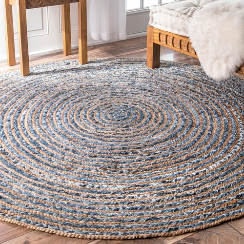 Round rag rug - rag, recycled