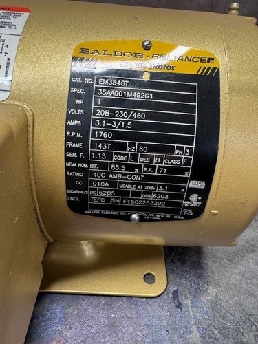 Baldor 143t 1hp motor - baldor,
