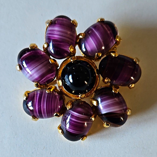 Flower brooch pin gold - gold, tone