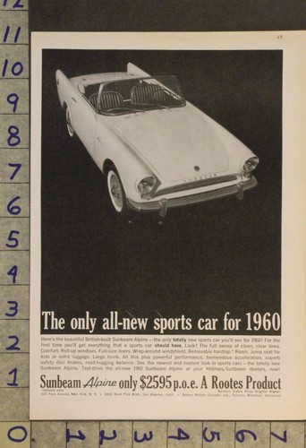 1960 auto sunbeam alpine - 1960,