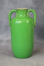 Antique Royal Doulton Green Double Handle Jug Vase c1910 Amphora Whiskey Flask