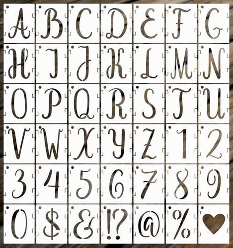 Letter stencils 42pcs large - letter, stencils,