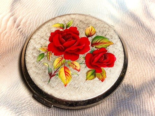 Red roses floral - , silver