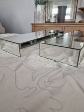 Pair of Venetian Mirrored Glass Shelves - gorgeous wall mounting feature shelves