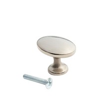 Brushed Steel Oval Knob for