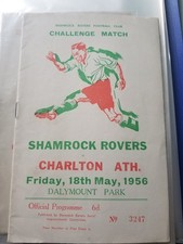 Rare Shamrock Rovers V Charlton 1956 Friendly programme Dalymount Park 