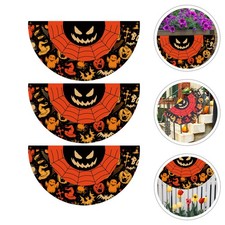  3pcs Halloween Bunting Yard Flags Halloween Fan Facs Halloween Garden Bunting