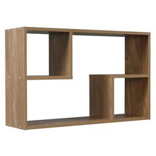 Nyborg Rectangular Wooden Floating Wall Mounting Shelf Display Unit Book Storage