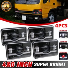 4PCS 4x6" LED Projector Headlights Hi-Lo Beam For Isuzu NQR NPR NPR-HD 2008 2013