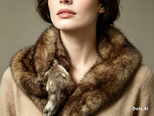 Vintage real fur stole collar - vintage, real-fur