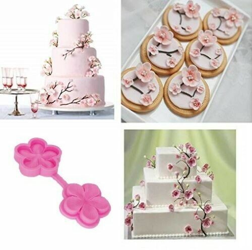 Plum blossom silicone fondant - plum,
