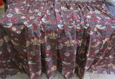 Pair of William Morris & co cotton Strawberry Thief lined Curtains 53'' L 64'' W