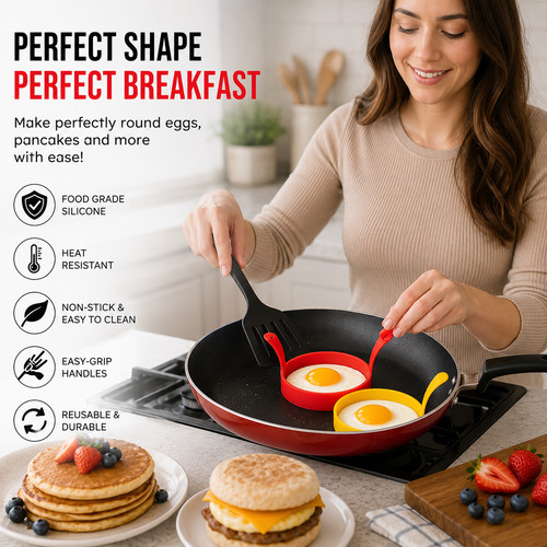 Silicone egg rings poacher - rings,