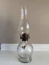 Vintage Swirled Glass Oil Lamp