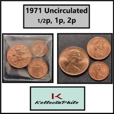 1971 Two 2p One 1p Half New