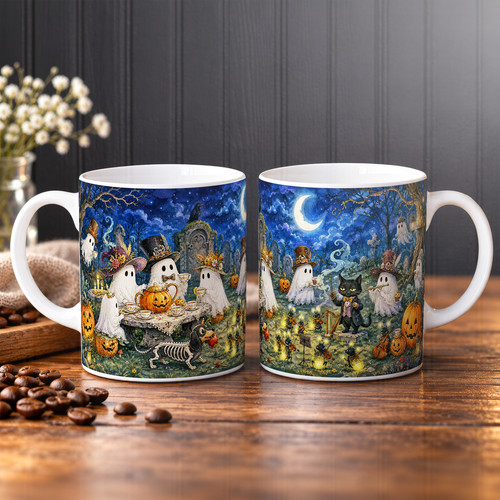 Halloween ghost party mug - halloween,