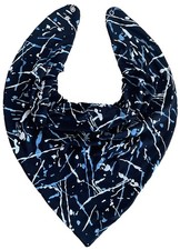 Adult Dribble Bib Special Needs Black/Blue/White Lines  Bandana Bib Neckerchief