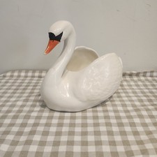 Vintage Swan Ceramic Plant Pot