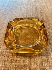 Vintage Amber Glass Ashtray