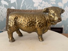 Vintage Heavy 3.45 Kg Brass Hereford Bull Figure Ornament Collectable