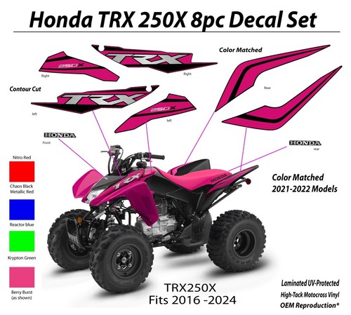 2016 2024 honda trx250x - honda, decal