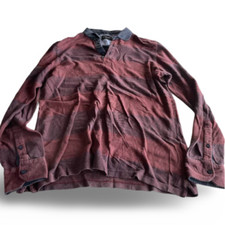 Vintage men's westbury maroon long sleeved rugby polo shirt in size M|L29W21