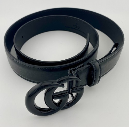 Gucci men black leather gg - men’s,