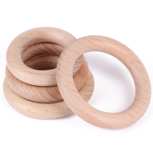 Natural wooden linking rings - natural,