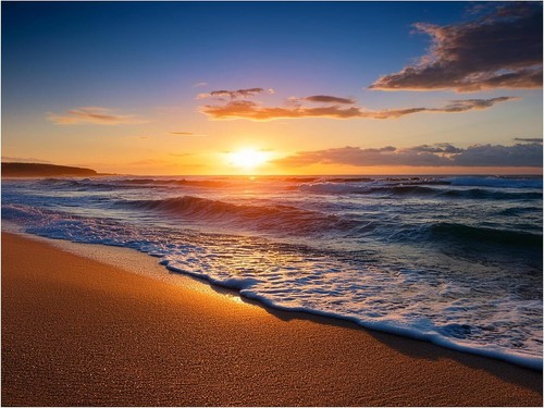 Tile mural sunset - mural, sea