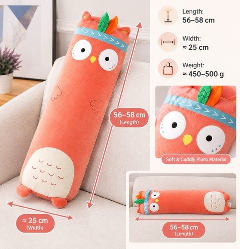 Large owl plush pillow - owl,