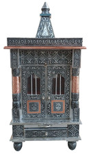 Hindu Temple Mandir 12"x9" Puja Mandir Pooja Temple Oxidised Copper Small Temple