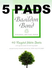 [ 5 PADS ] Basildon Bond Writing Pad Set 40 White Paper Sheets  178x137mm Guide