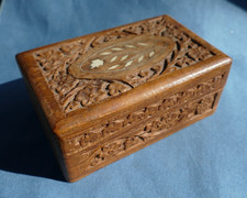 Indian style carved wooden box